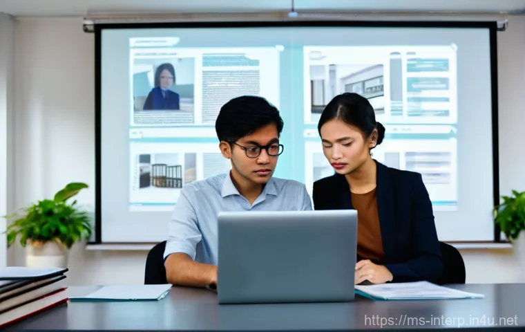 통역사 인터뷰 준비법 - **Prompt:** A confident and professionally dressed young Malaysian woman, wearing a modest blouse an...